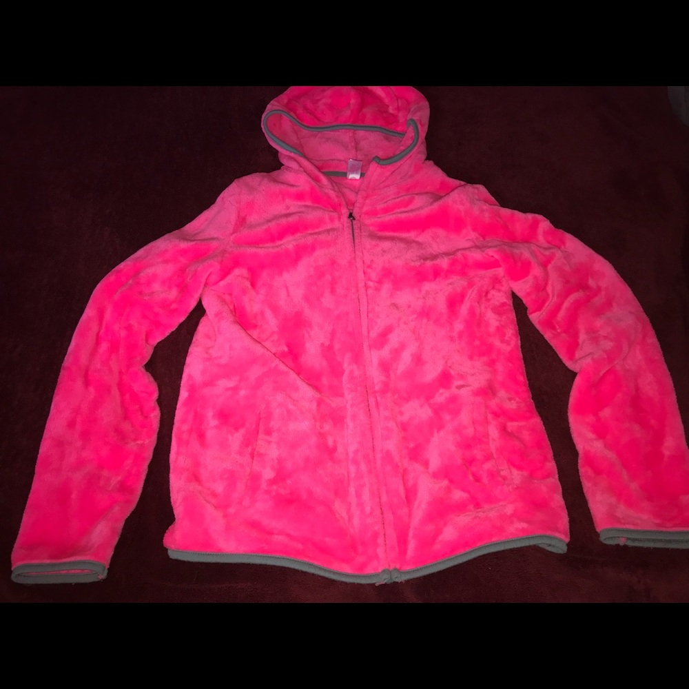 Cute fluffy pink jacket